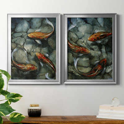 " Tres Koi I " 2 - Pieces