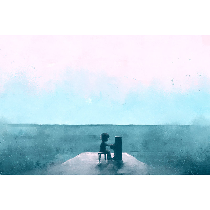 Gaiana Boy Playing Piano - Wrapped Canvas Print, 30cm H x 46cm W x 3.8cm D