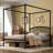 Heavy-Duty Metal Canopy Platform Bed Frame with Metal Slats, No Box Spring Needed