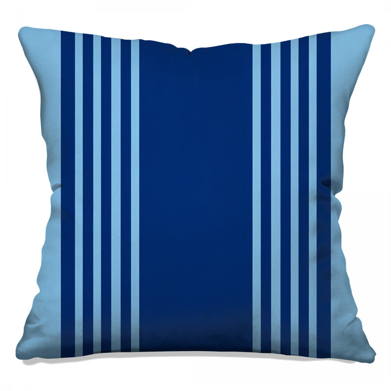 Coussins décoratifs à rayures verticales bleues, 18 x 18 inches