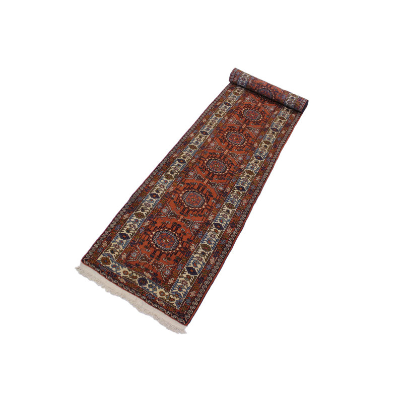 Tapis de couloir oriental en laine noué à la main 2 pi 9 po x 13 pi Gasconade