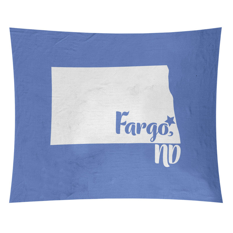 Tapisserie Fargo North Dakota, H 27,5 po x l 37,5 po, Bleu