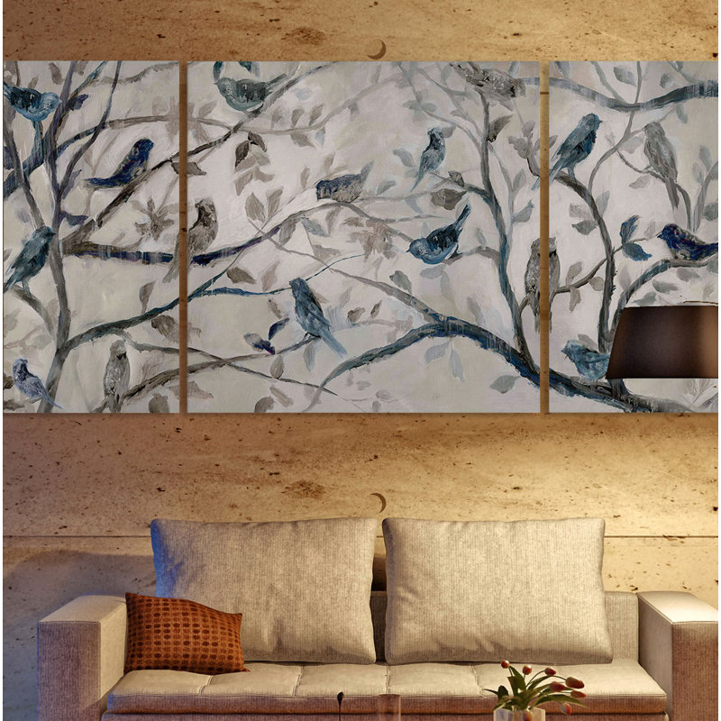 " Morning Chorus " 3 - Pieces, 32" H x 64" W x 1.5" D