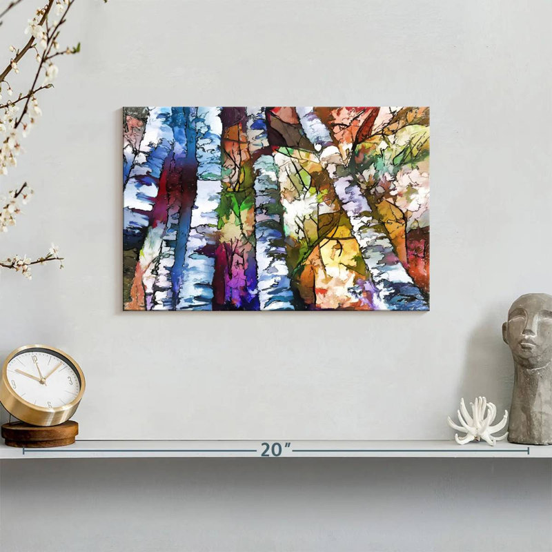 Harnek White Aspen And Birch Trees, 8" H x 12" W