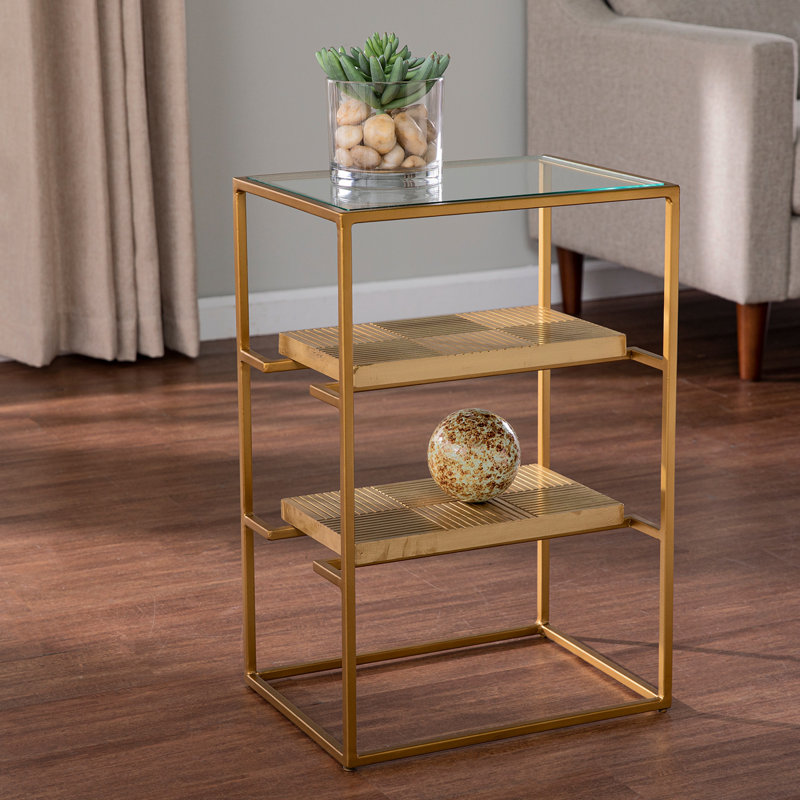 Table de bout avec plateau en verre Penketh