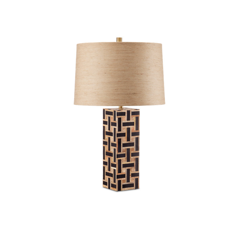 Aarna Table Lamp, Natural/Black, Brown Natural