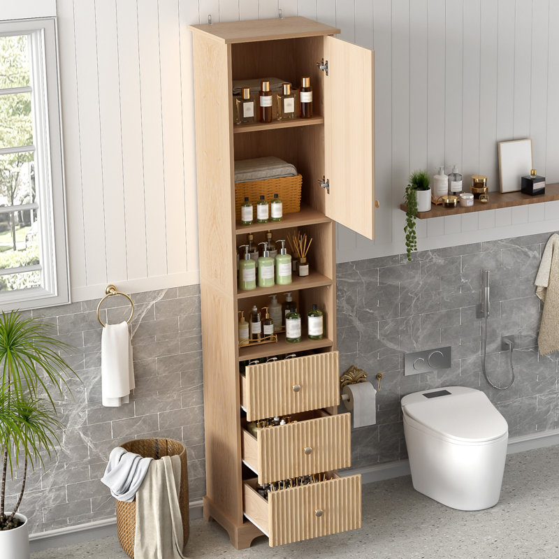 Armoire de salle de bain autoportante de 67,7 po de hauteur