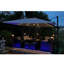 Yatra 10' Solar Powered LED Cantilever Beige  Umbrella with Base and LED Lights-1721489038