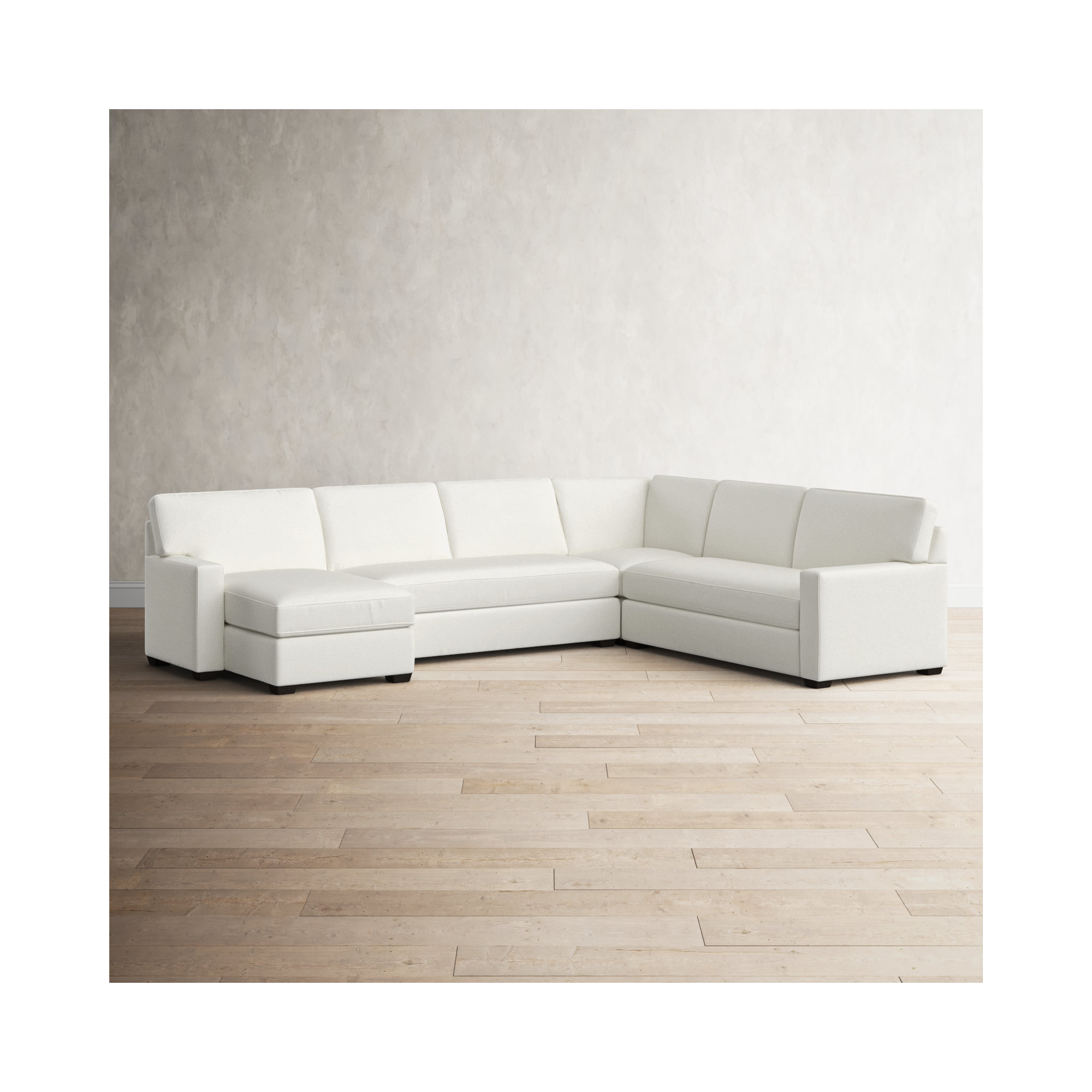 Taylor Upholstered U-Sectional, Nomad Snow Crypton® Chenille, Right Hand Facing