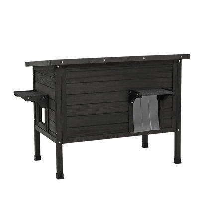 Outdoor Feral Cat House Solid Wood Heated Cat House