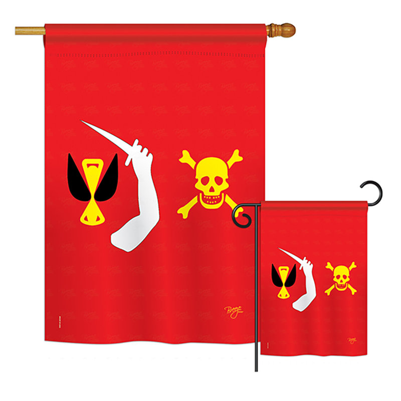 Ensemble de 2 drapeaux en polyester à 2 côtés, à motif de pirate christopher moody