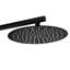 Douche d'extérieur autoportante 86,61 po H, acier inoxydable 316, nickel brossé et noir mat, double fonction chaude et froide avec tête de pluie et douchette-117329994