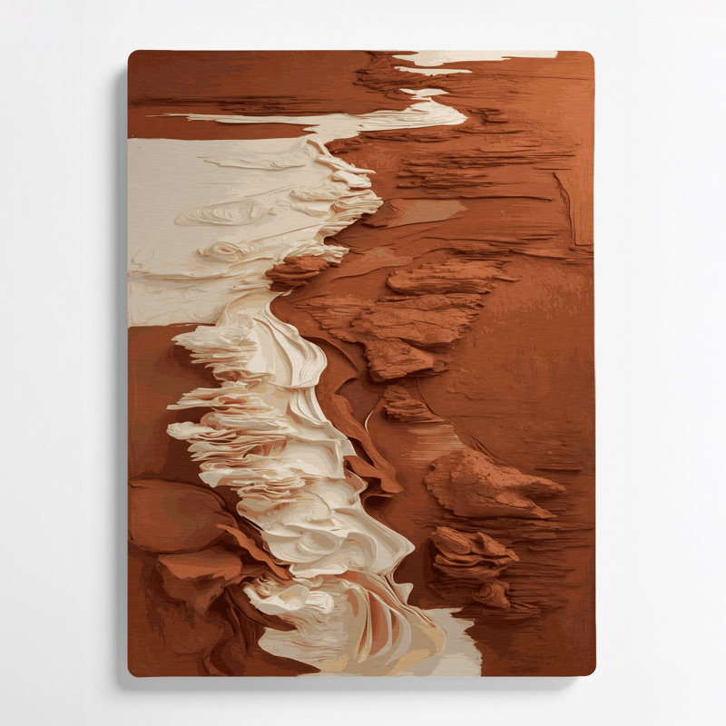 Paysage abstrait 2, art mural en métal brun, H 11 po x l 14 po