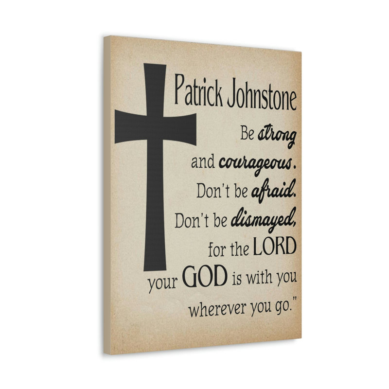 Be Strong And Courageous Joshua - No Frame Print on Canvas, 14cm H x 11cm W x 1.25cm D