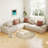 Upholstered 108" Chenille Frameless L-Shaped 3-Piece Cloudy Boneless Corner Sectional with 6 Throw Pillows,No Assembly Required-180946720