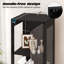 4 Tier Display Cabinet With Glass Doors, Cupboard Bookcase With 3 Color Led Light, Sensor Switch
