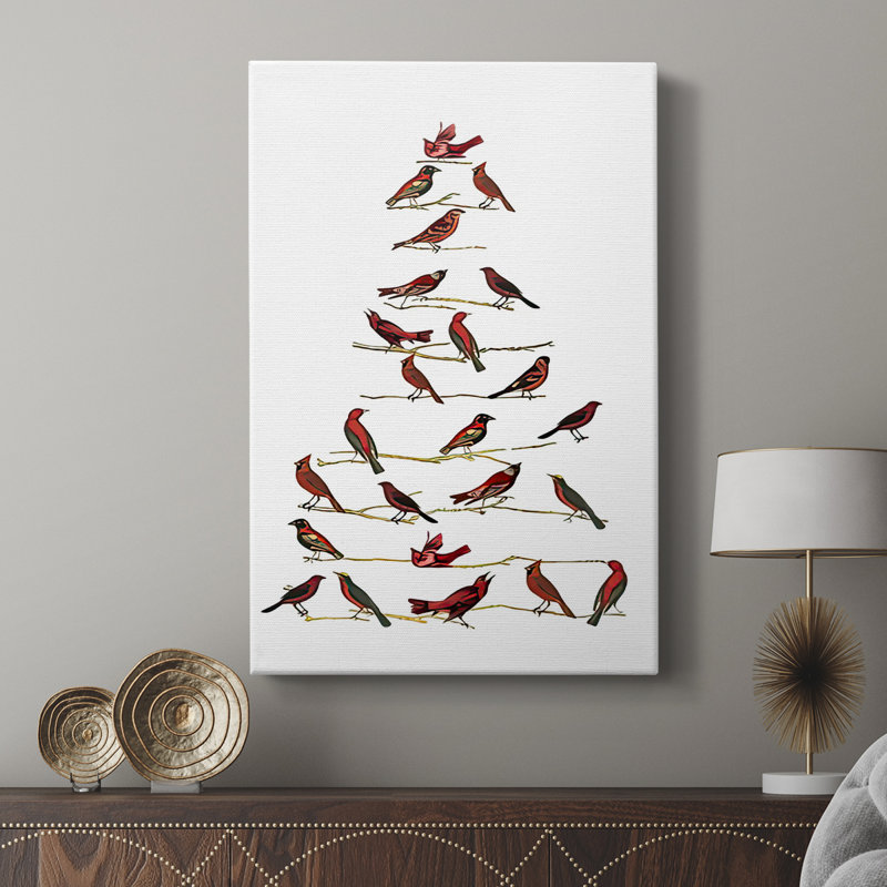 Red Bird Christmas Collection B - Gallery Cavas, H 60 po x l 40 po