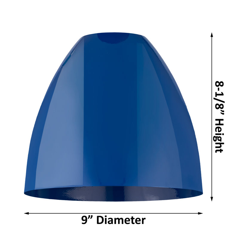 1 - Light Single Drop Pendant Pendant, Blue, Brushed Satin Nickel, 14.75" H x 12" W x 12" D