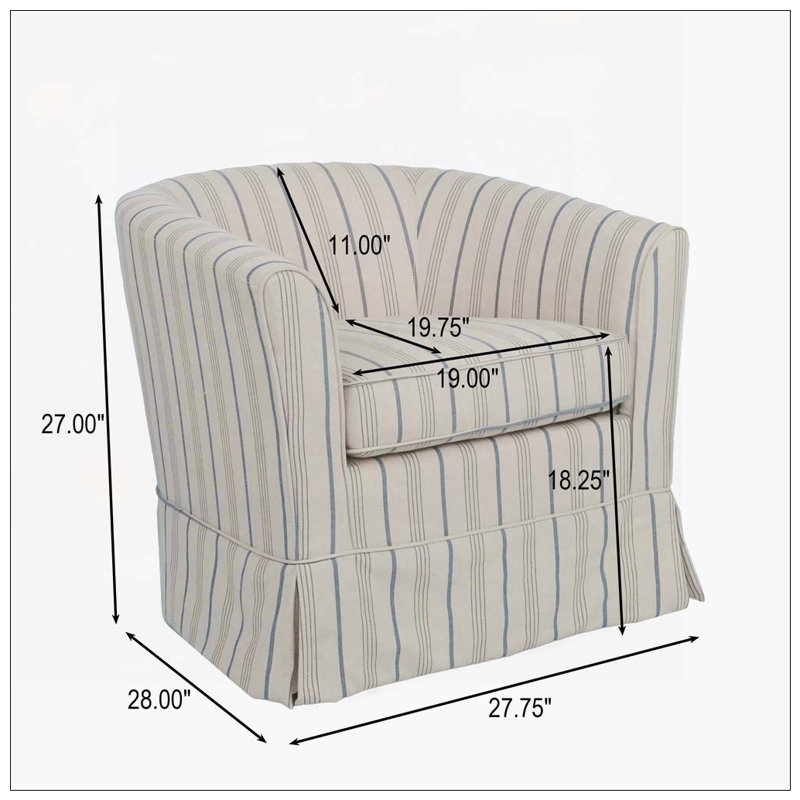 Fauteuil demi-tonneau pivotant rembourré
