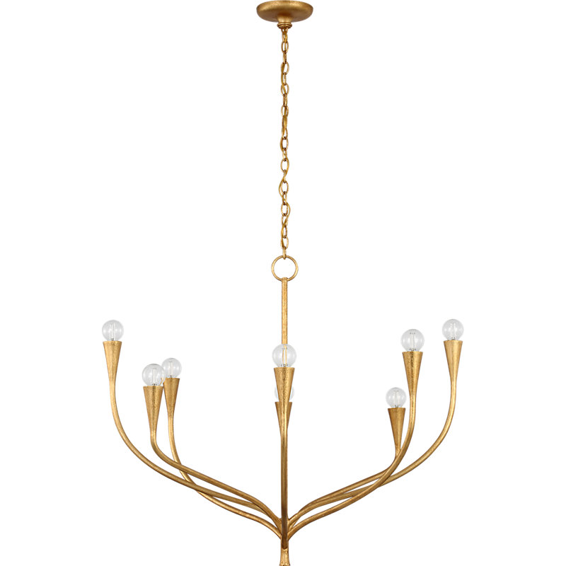 Julie Neill Chandelier, Antique Gold Leaf, 8 Lights
