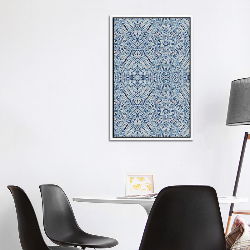 Clandestine Blue - Print on Canvas, White Framed, 101.6 cm H x 66.04 cm W