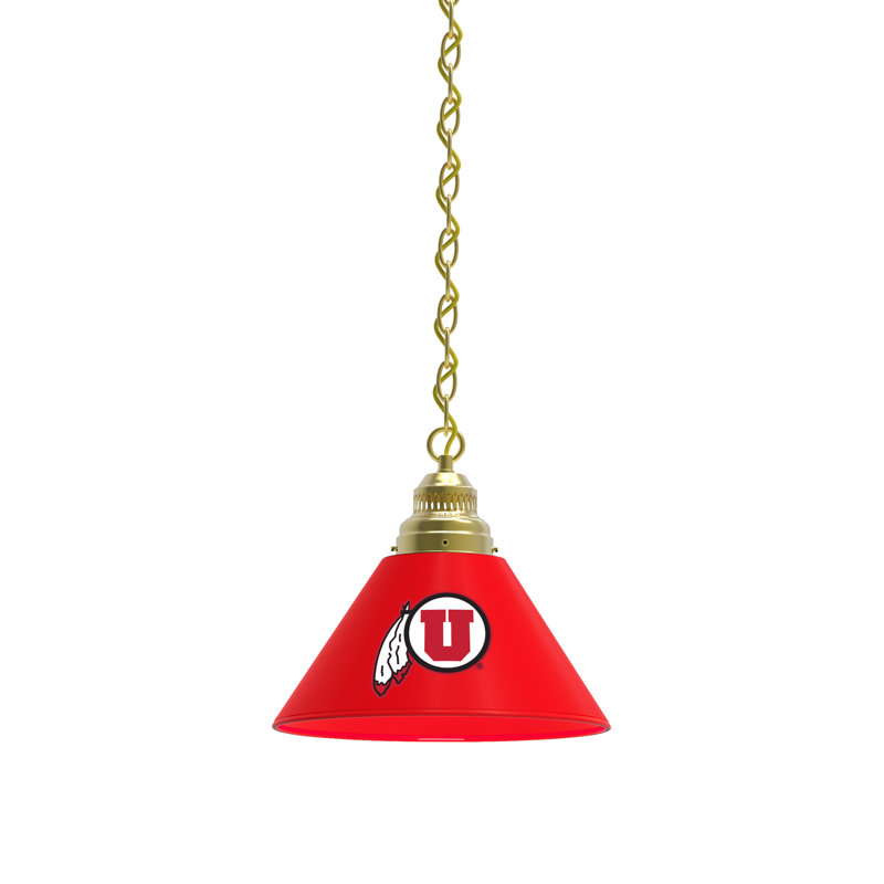 1 - Light Single Pendant, Brass, Utah Utes