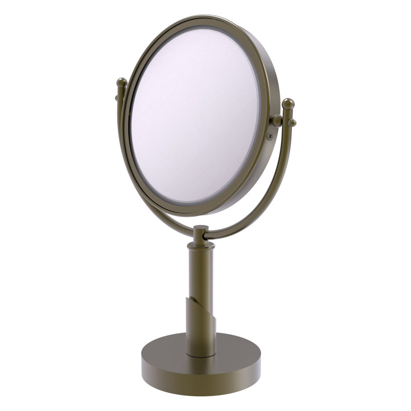 Miroir de maquillage/rasage à loupe Soho, Laiton antique, 5X
