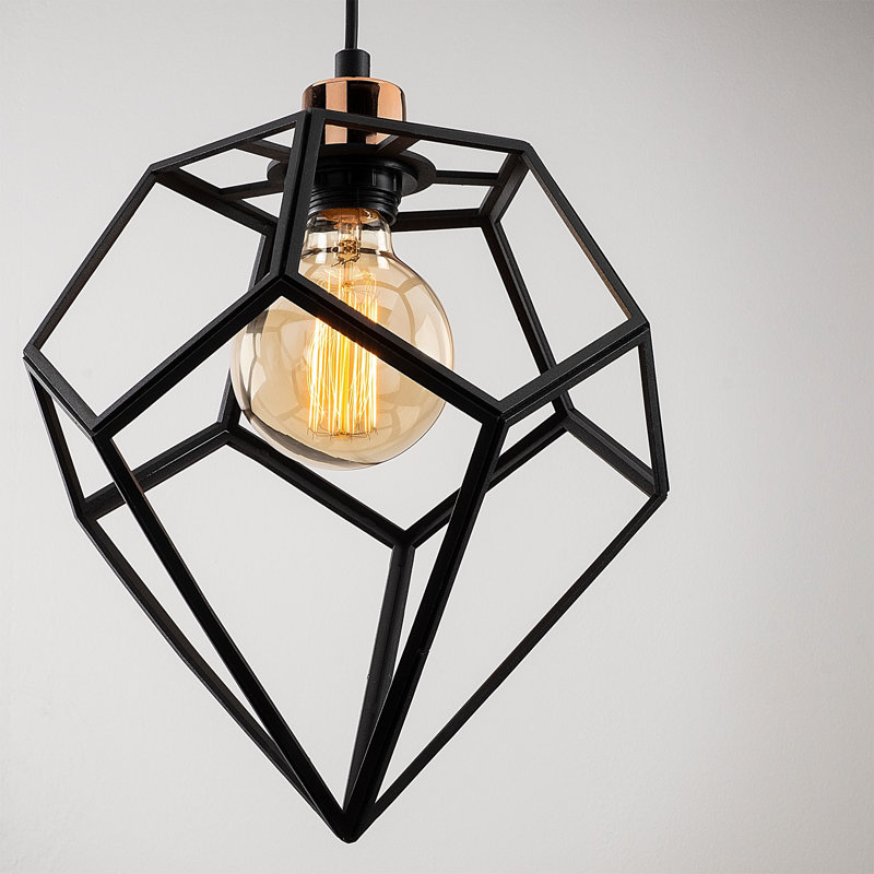 Luminaire suspendu géométrique à 3 lumières Hennig, Noir