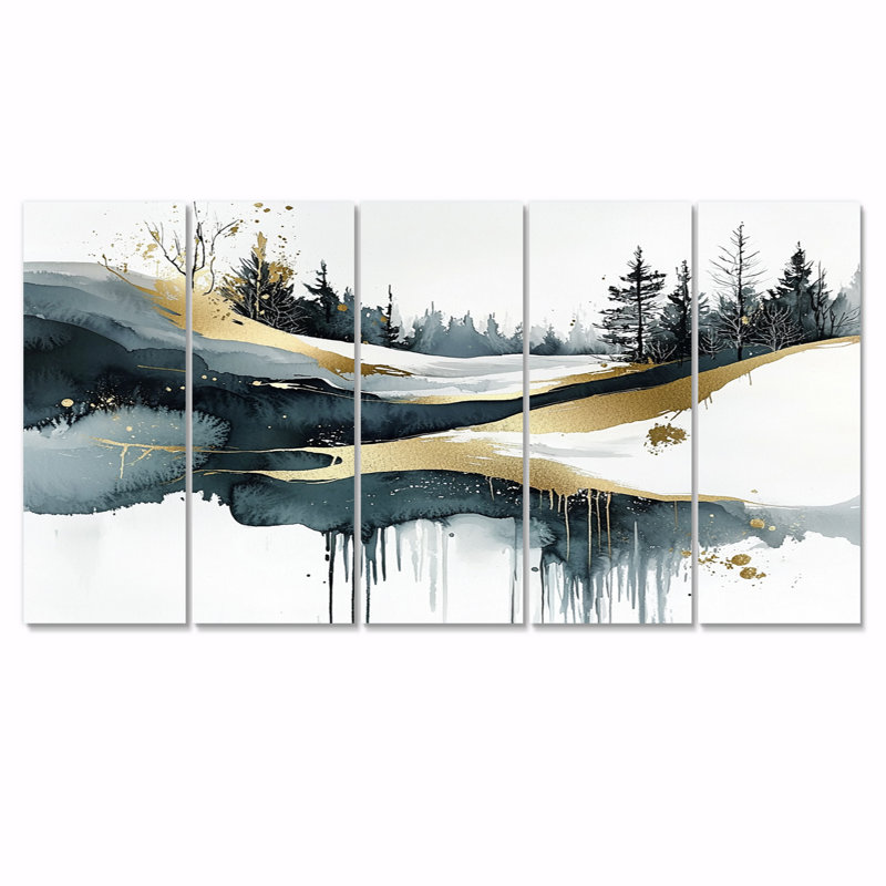 «Black Winters Hush Landscape III - Winter Landscape», ensemble de reproduction d'art mural, H 28 po x l 60 po