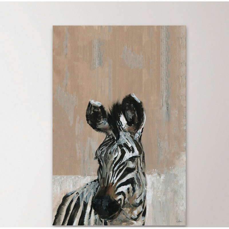 Bonjour Zebra Wrapped Canvas Painting, 152cm H x 101cm W x 3.81cm D
