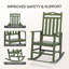 Chaise berçante de patio en bois massif vert avec repose-pieds-1879200191