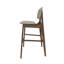 De 2 chaises modernes de style Mid-Century - Assise et dossier en tissu beige sur bois d'hévéa avec des pieds fuselés élégants et une construction robuste