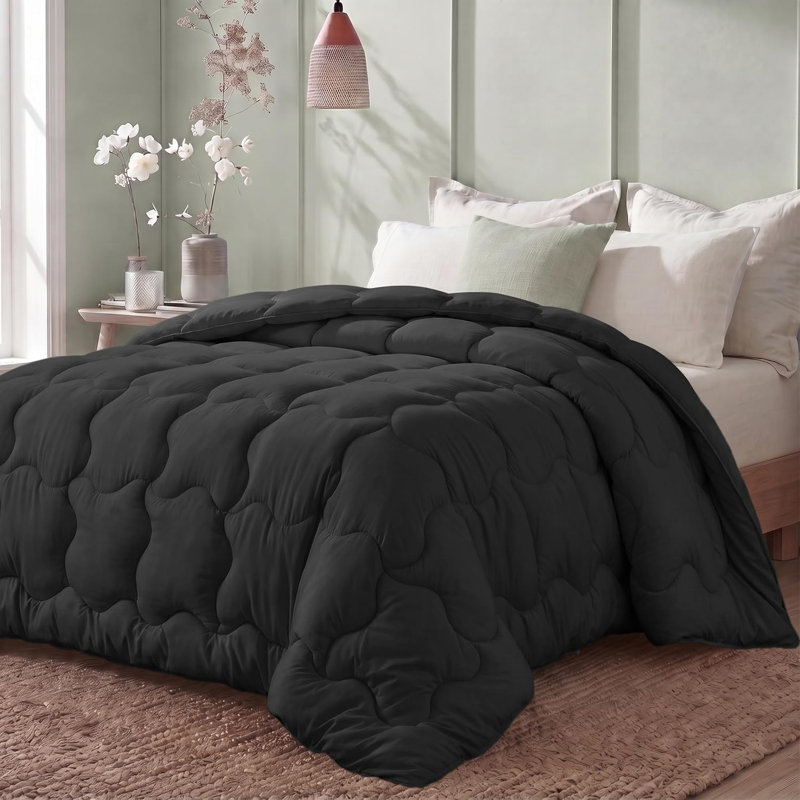 Utopia Bedding Comforters King Size, All Season Duvet Insert, Down Alternative Box Stitched Bed Comforter with Corner Tabs, Machine Washable (Grey)