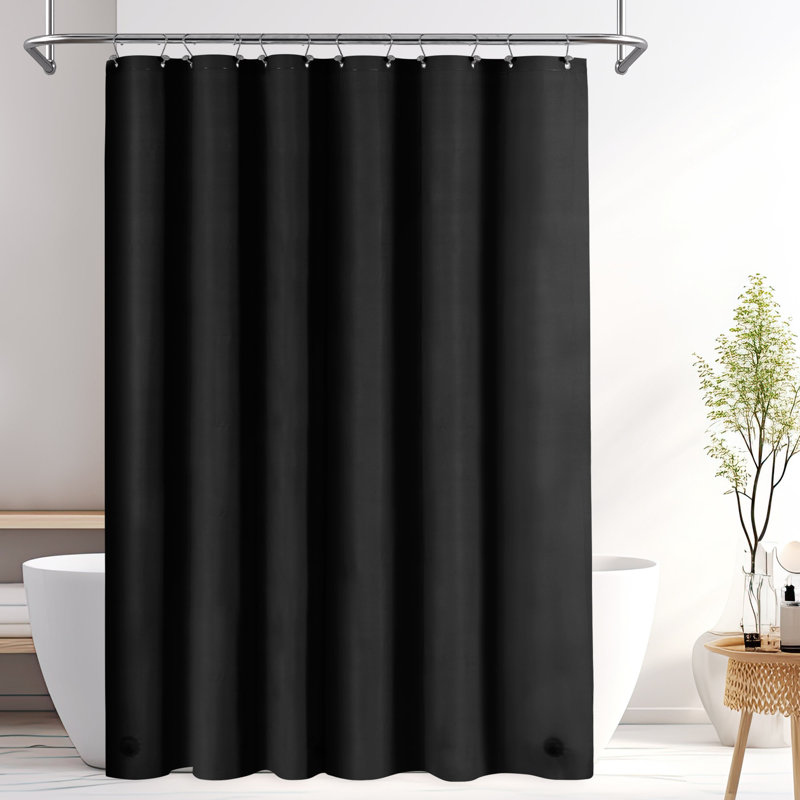Doublure de rideau de douche imperméable légère en PEVA, H 84 po x l 72 po, Noir