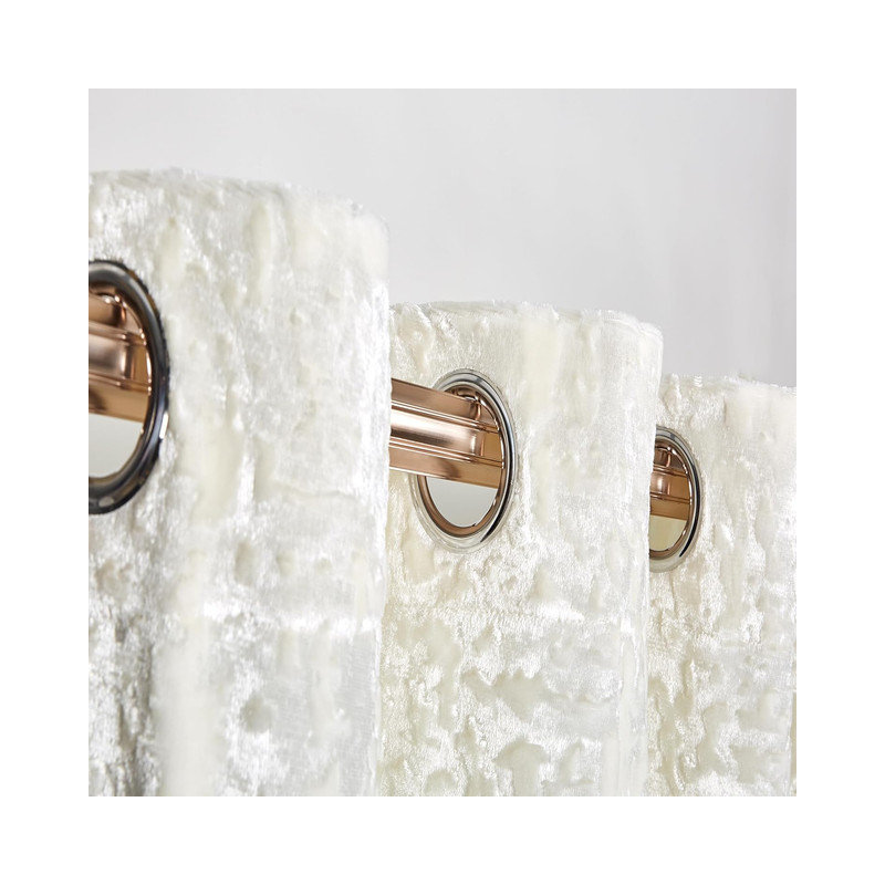 Adelen Velvet Blackout Curtain Pair, 229cm Width x 274cm Drop, White