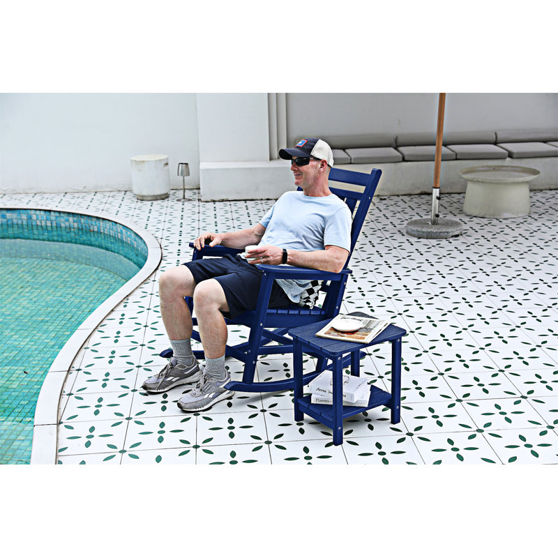 3-Piece Rocking Chair Set, Navy Blue