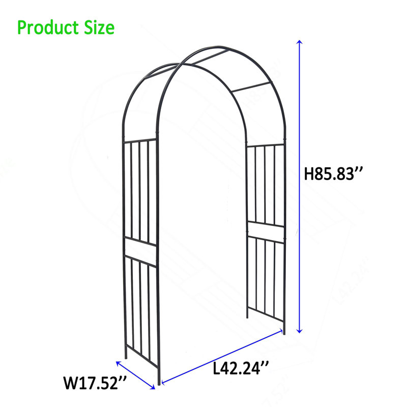Arche de jardin en métal L42,24 po x l 17,52 po x H 85,82 po