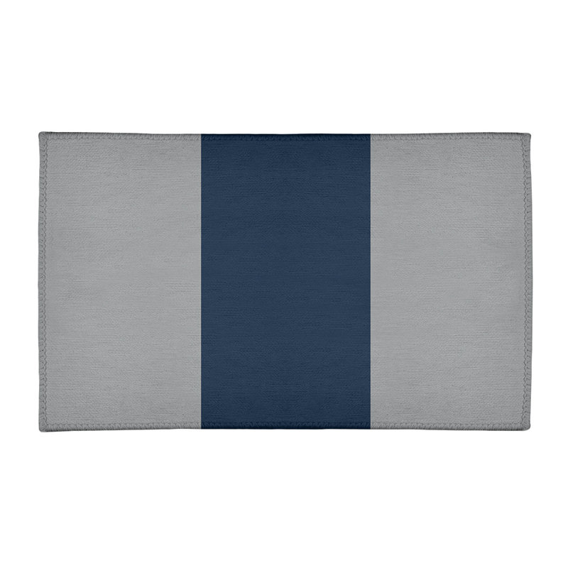 Tapis gris/bleu rayé, Rectangle 2 pi x 3 pi