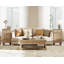 Ensemble de chambre à coucher 3 pièces - Comprend une commode 5 tiroirs Mid Century, un ensemble de 2 tables de chevet avec station de recharge, une commode 3 pièces et des ensembles de table de chevet, chêne-977944879