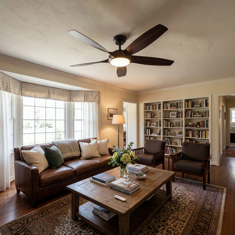 54" 3 Blade LED Standard Ceiling Fan With Light