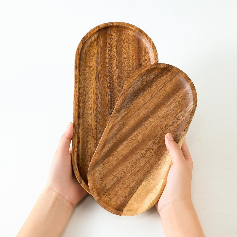 Plateau en noyer Millene Pines Coleene, H 0,8 po x L 9,9 po x l 4,8 po