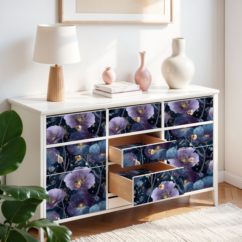 Papier peint auto-adhésif Peler and Stick Celestial Floral Garden Flowers Cosmic Vine, L 117,6 po x l 17,5 po