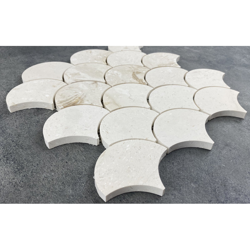Shellstone 3" X 3" Travertine Mosaic Tile