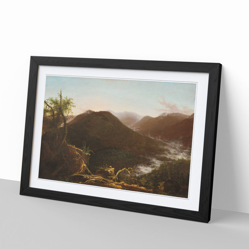 Sunrise in the Catskills by Thomas Cole - Picture Frame Painting, 36cm H x 48cm W x 2cm D, Black Framed