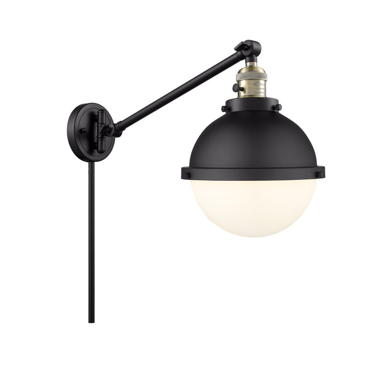 Shauna Swing Arm Sconce, Incandescent, Black Antique Brass, Seedy
