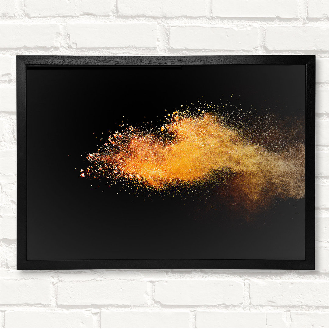 Orange Powder Airborn - Closed Corner Frame Kunstdruck auf Holz