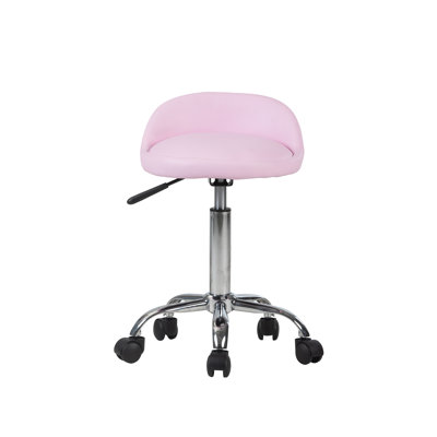 Shauna Swivel Vanity Stool Chair, Adjustable Height, Faux Leather, Comfy Foam Seat, 360 Degree Spin
