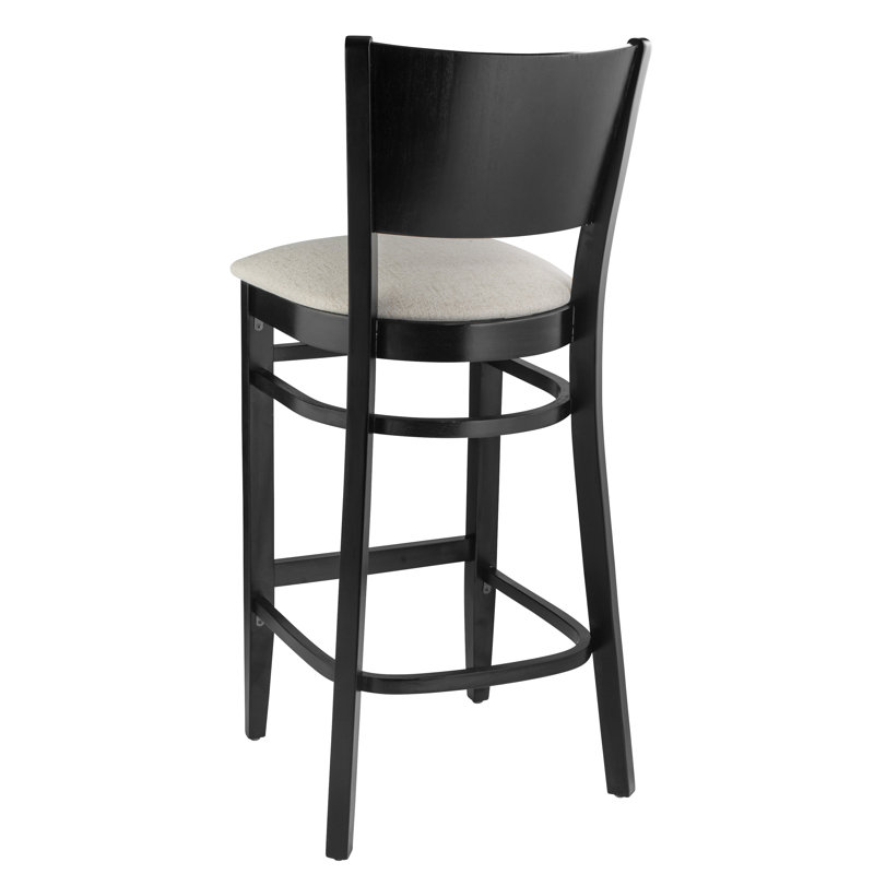 Tabouret de comptoir bar & Calina, Noir, Crème, Tabouret de bar (assise de 30 po de hauteur)