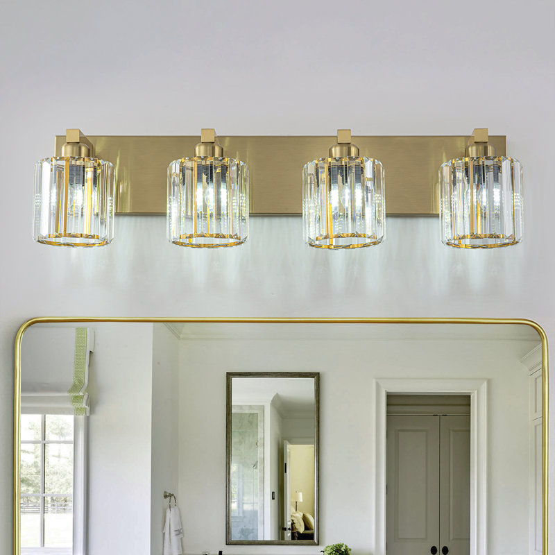 Paislyn Dimmable Crystal Vanity Light, Gold, 4