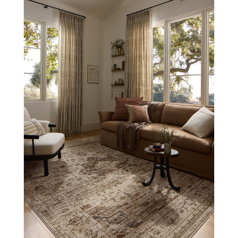 Loloi Haywood Natural / Bark Area Rug, Square 1'6"